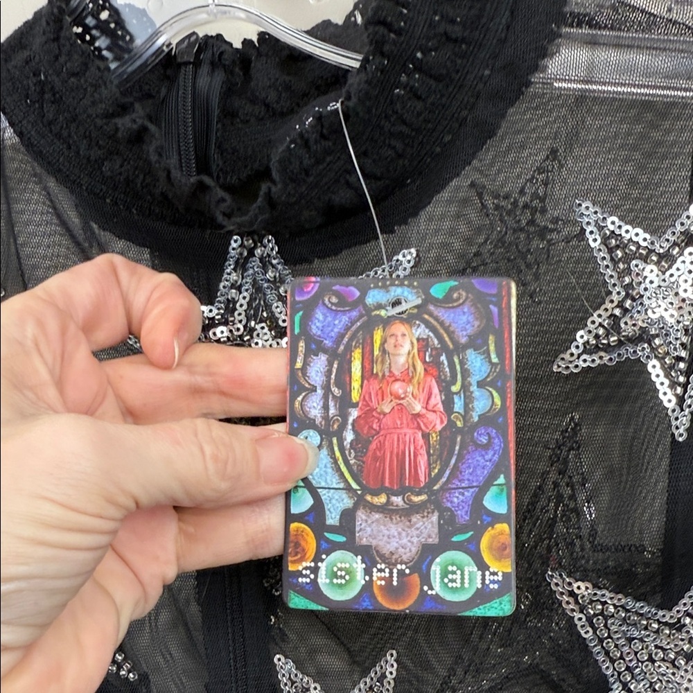 SISTER JANE Mesh Dress With Sequin And Beaded Star Patches - Picture 10 of 13